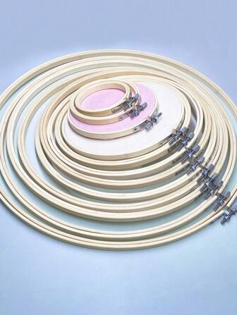 1 pezzo Telaio per ricamo in bambù regolabile in argento, telaio doppio in bambù decorativo per acchiappasogni, disponibile in misure 8cm/10cm/13cm/15cm/18cm/20cm/23cm/25cm/27cm/30cm/34cm/36cm/40cm