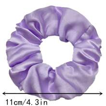 7 pièces Chouchous de couleur unie violette, Ensemble d'accessoires de liens pour cheveux de haute qualité et élégants pour femmes