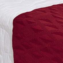 Tricot Blanket Bedspread For Queen Max Double Bed - ONLY THE FEET - 焦紅 - 查看 4