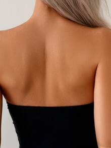 Women's Sexy Hollow Out Gold Starfish Decor Bandeau One-Piece Swimsuit, For Summer Beach Vacation