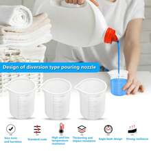 柔性洗衣粉杯，硅胶洗衣粉量杯，可洗洗衣量杯，适用于液体洗涤剂，可重复使用柔性硅胶量杯