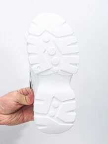 Women's Platform Thick Sole Sneakers, Spring/Autumn Chunky Chunky Sneakers, Low-Top Casual Shoes For Petite, Anti-Slip & Breathable Fabric Lining, Shock-Absorbing