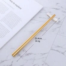 1 Pair Custom Personalized Monochrome Iridescent Lettering Stainless Steel Chopsticks, Convenient For Travel, Gatherings, No Storage Case Only Chopsticks,Multi-Functional,Durable,Ornamental,Reusable,Adorable,High-Quality,Cute,Modern,Custom,Personalized,Unique,Office,School,Home