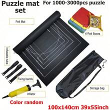 1 套拼图收纳卷轴毛毡拼图垫适用于 1500-3000 件成人拼图黑色灰色绿色多种规格可选拼图配件