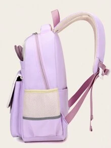 Cute Large Capacity Multi-Pocket Student Backpack, Lightweight Spine Protection Student Schoolbag, Multi-Layer Backpack, Laptop Backpack - Purple - View 8