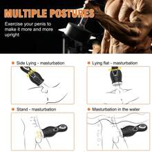 Masturbateur masculin en silicone avec lèvres réalistes, vagin pour un plaisir ultime, 7 modes de succion et de rotation automatiques, intensité réglable pour un jouet sexuel ultime pour homme adulte (noir)