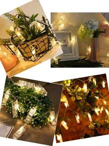 1set Photo Clip String Lights, LED Fairy Lights Clamp String, Suspend Photos, Battery Powered, For Bedroom, Wedding, Holiday, Party Decor, Gift Garden Lights Garden Decor Wedding Decor Room Decor Gifts Birthday Graduation