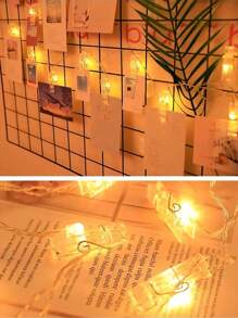 1set Photo Clip String Lights, LED Fairy Lights Clamp String, Suspend Photos, Battery Powered, For Bedroom, Wedding, Holiday, Party Decor, Gift Garden Lights Garden Decor Wedding Decor Room Decor Gifts Birthday Graduation