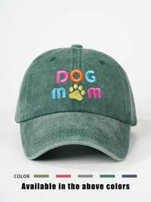 1pc Embroidered "DOG MOM" Washed Baseball Cap, Adjustable Outdoor Sun Hat For Spring, Autumn, Travel, Beach, Suitable For Y2K Youth Style - Baseball Cap - View 13