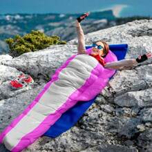 Adult Cold Weather Sleeping Bag Soft Thick Water-Resistant Sleep Bag Pink 23-50℉ - 1 - View 3