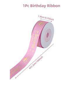 1roll 5yard Happy Birthday Ribbon, Birthday Cake Pattern Rope Ribbon, Birthday Gift Wrapping Supplies For Party Decor Crafts Wrapping Birthday Decor Gift Sealing Ribbon, Party Favor, DIY Decorative Bow Ribbon, DIY Flower Bouquet Decor, Home Decor Room Decor Table Decor, Birthday Gifts