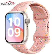 PAKRYS 闪亮花朵图案运动表带兼容 38 毫米 40 毫米 41 毫米 42 毫米 44 毫米 45 毫米 49 毫米，柔软硅胶防水表带兼容 Apple Watch Series Ultra 9 8 7 6 5 4 3 2 1 SE