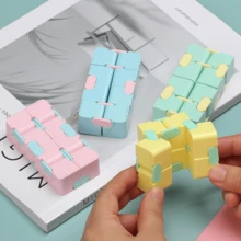 4 piezas Cubo del infinito, juguetes antiestrés de rotación sin fin, 4 colores, regalos creativos para fiestas, cumpleaños/días festivos - Multicolor - Ver 3