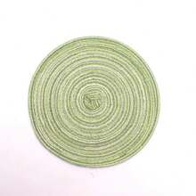 5/1 pieza Manteles individuales de sarga, posavasos resistentes al calor, almohadillas para vajilla de cuencos y platos, alfombrilla de aislamiento tejida redonda para decoración de mesa de comedor (color aleatorio) - Multicolor - Ver 4