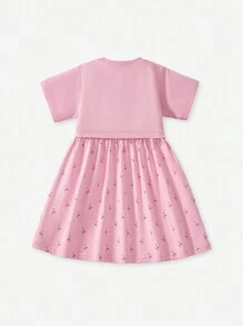 Sweet Young Girls Dress With Cute Doll Decoration And Bow Design, Suitable For Daily Wear And Gift, Summer