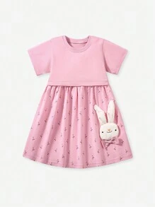 Sweet Young Girls Dress With Cute Doll Decoration And Bow Design, Suitable For Daily Wear And Gift, Summer