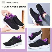 Chaussures de marche pour femmes, chaussures de gym, tennis, Baskets - chaussures de sport glissantes pour le travail, chaussures de course athlétiques confortables et respirantes, Baskets décontracté à grande largeur