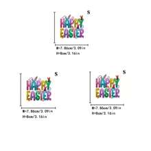 1 件/2 件/3 件复活节兔子熨烫转印贴纸，DIY 热压贴纸混合颜色，采用涤纶材料制成，适用于 T 恤、口罩、牛仔裤、背包、帽子、枕头 - 个性化、可洗服装装饰 - 彩色 - 查看 4