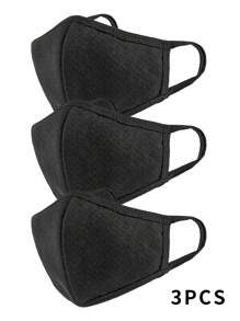 3 pezzi Maschera facciale lavabile, antipolvere e antiraggio UV 3D per adulti nera, protettiva solare per ciclismo e sci