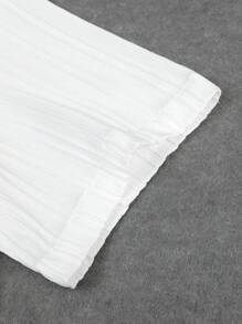 Men's Summer Casual Set, Casual Short Sleeve Striped Button-Down Shirt & Elastic Waist Trousers - Blanco - Ver 5