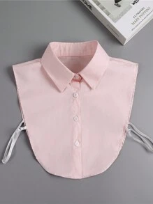 1pc Women's Detachable Solid Color Pointed Collar Sweater Decoration Shirt, Versatile For Daily Wear, All Season For Dress For Christmas Decor - Multicolor - View 3