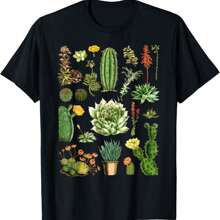 Retro Cactus Succulent Plant Cacti Botany Botanical Graphic T-Shirt