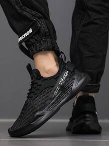 Nuevos zapatos deportivos casuales versátiles tipo slip-on, zapatillas de running transpirables y antideslizantes - Negro - Ver 4