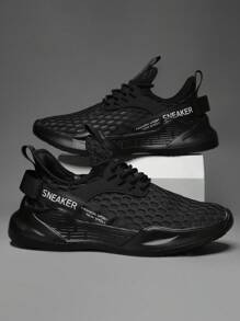 Nuevos zapatos deportivos casuales versátiles tipo slip-on, zapatillas de running transpirables y antideslizantes - Negro - Ver 1