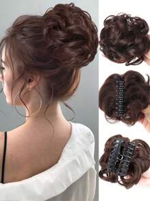 凌乱卷曲波浪发髻爪夹凌乱发髻接发卷曲波浪合成发髻发箍发片 - 彩色 - 查看 14