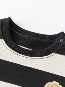 mini bala 男婴长袖运动衫和裤子套装，2 件套男孩和女孩服装 - 黑白色調 - 查看 6