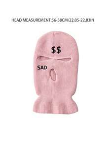 1 件男女通用刺绣拉法帽针织帽，3 孔，保暖防风头饰，适合日常使用、徒步旅行、登山、骑自行车和礼物 - 彩色 - 查看 2