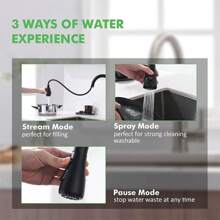 1pc Pull-Down Sprayer Kitchen Faucet Black, 360 Degree Kitchen Sink Mixer Taps Pull Out Spout Spray Single Lever Mono Tap- Included Accessory Kit
