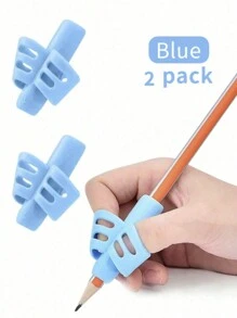 1/2 stuks siliconen schrijfgerei met dubbele vingergreep voor leren en schrijven, leermiddelen voor kinderen, cadeau voor kinderen, corrector voor schrijfhouding, kleurrijke zachte siliconen pengreep, penhouder voor basisschoolleerlingen, hulpmiddel voor schrijfcorrectie