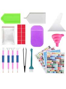 1 CONJUNTO Premium Diamond Painting Tool Container de armazenamento - Ferramentas e acessórios para joias, contas, anéis, pingentes, strass brilhantes, à prova de choque, slots 30/60/120, jarra protetora para organizar e armazenar pequenos acessórios