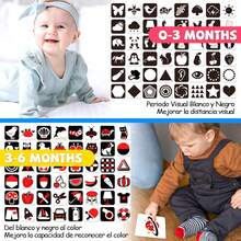 SHIXIONG Tarjetas Flash de Alto Contraste para Niños,96 Tarjetas Flash con 192 Patrón,Tarjetas Didácticas de Estimulación Visual,Tarjetas de Regalo para bebé de Alto Contraste,Regalar a los Niños - Multicolor - Ver 3