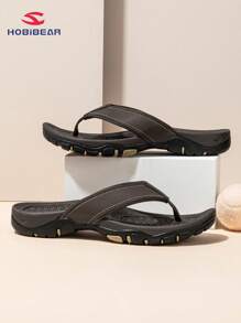 HOBIBEAR 1 双男士夏季时尚轻便休闲透气室内人字拖户外拖鞋 - 深棕 - 查看 3