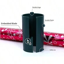 Wrapping Paper Cutter, Gift Wrap Cutter, Christmas Wrapping Paper Cutter Slider, Gift Wrap Cutter Tool, Christmas, Holiday, Party Safe And Effective Wrapping Paper Roll Cutter - Multicolor - View 6