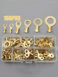 150 Pcs/Pack Ring Connectors, Ring Terminals, Ring Cable Connectors, Terminal Connectors, Wire Connectors, Wire Terminal Assembly Kit - Multicolor - View 4