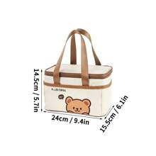1pc Portable Large Capacity Capybara Insulated Lunch Bag, Cute Cartoon Pattern Thermal Lunch Box Bag, Waterproof & Dustproof Food Container Storage Bag, Reusable Cooler Bag, Picnic Bag, Suitable For Student And Adult Use In Home, School, Dorm, Office, Outdoor Camping, Picnic, Travel, Back To School