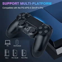 PS-4 Controller, PS4 Controller Wireless, With USB C Cable/1000mAh Battery/Dual Motors/6-Axis Gyro/3.5mm Audio Jack/Multi Touch Pad/Share Button, PS4 Controller Compatible With PS4/Slim/Pro/PC - Controller For PS4 Remote For Playstation 4/Pro/Slim With Double Shock/Stereo Headset Jack/Touch Pad/Six-Axis Motion Control - màu xanh nửa đêm - Xem 4
