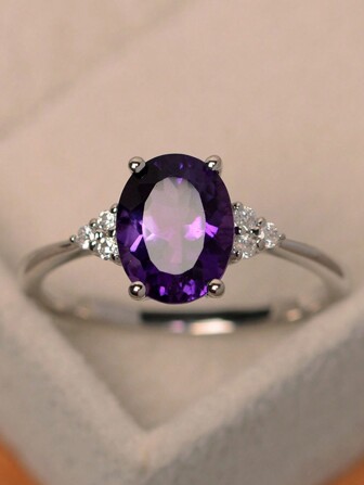 1 件奢华方晶锆石戒指 - 永恒爱情的象征、订婚戒指、优雅派对珠宝、送给她的生日礼物