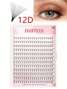 DAIFIYAN 320 片预制扇形睫毛延长 6D 8D 10D 12D 14D 16D 20D 厚度 0.05/0.07 C/D 卷曲 8-15 毫米睫毛中茎预制扇形俄罗斯卷睫毛延长睫毛簇、睫毛簇、单根睫毛、睫毛、假睫毛 - 黑色 - 查看 6