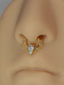 1 PIEZA Aros pequeños con baño de oro de 18K, cristal y estilo punk para mujer y hombre, para cartílago, hélix, trago, aro de nariz, septo, piercing y joyería corporal