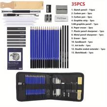 A Must Have For Artists! 35 Pencils Set, 35 Professional Drawing Pencils Set - Complete Drawing Kit For ArtistsPerfect New Year Gift!