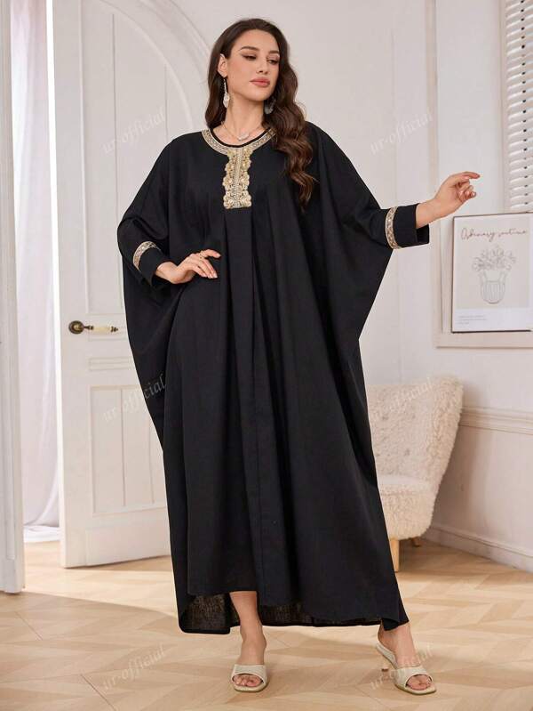 Vestido árabe de alta gama tipo bata larga y holgada y abaya tradicional para mujeres, Modesto kaftan
