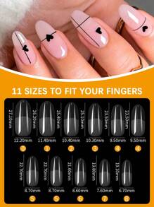 550pcs/Box Oval False Soft Gel Nail False Tips, Medium Oval Shape False, Transparent Semi-Matte Full Coverage Tips Pre-Shaped Professional Acrylic Press On Nail Tips For Nail Extension Salon Manicure Accessories Tools - Clear - View 3