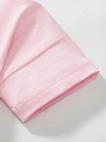 女童短袖刺绣可爱连衣裙，夏季儿童连衣裙 - 粉色 - 查看 5