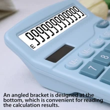 Calculator 12-Bit Dual Power Small Portable Student Accounting Solar Calculator Financial Calculator