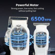 LARGNER LARGNER Set de 3 piezas para hombre: Recortadora y maquinilla de afeitar profesional dorada - Kit de corte de pelo recargable por USB con pantalla LCD, que incluye maquinilla eléctrica, recortadora de cuchilla en T, 8 peines guía, 3 cables USB, 1 cepillo de limpieza y peine - Regalo ideal