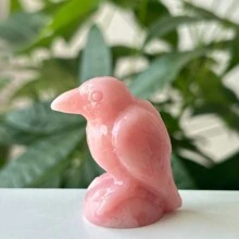 1pc 4cm Natural Crystal Raven Figurine, Crystal Carved Ornament, Raven Home Decor